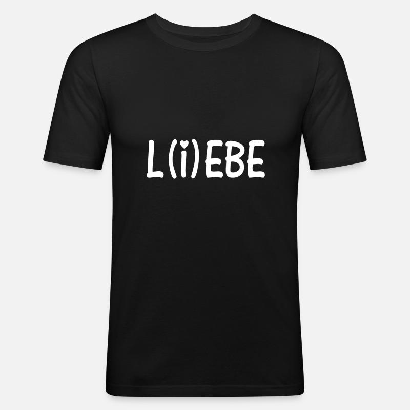 Liebe Lebe Geschenk - Männer Slim Fit T-Shirt - Schwarz