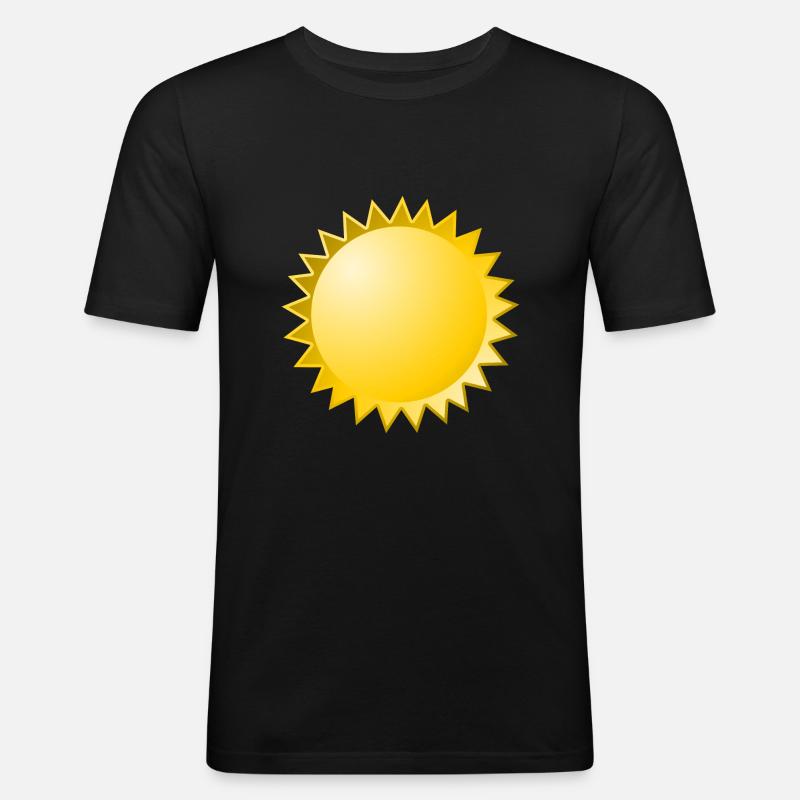 Sonne - Männer Slim Fit T-Shirt - Schwarz