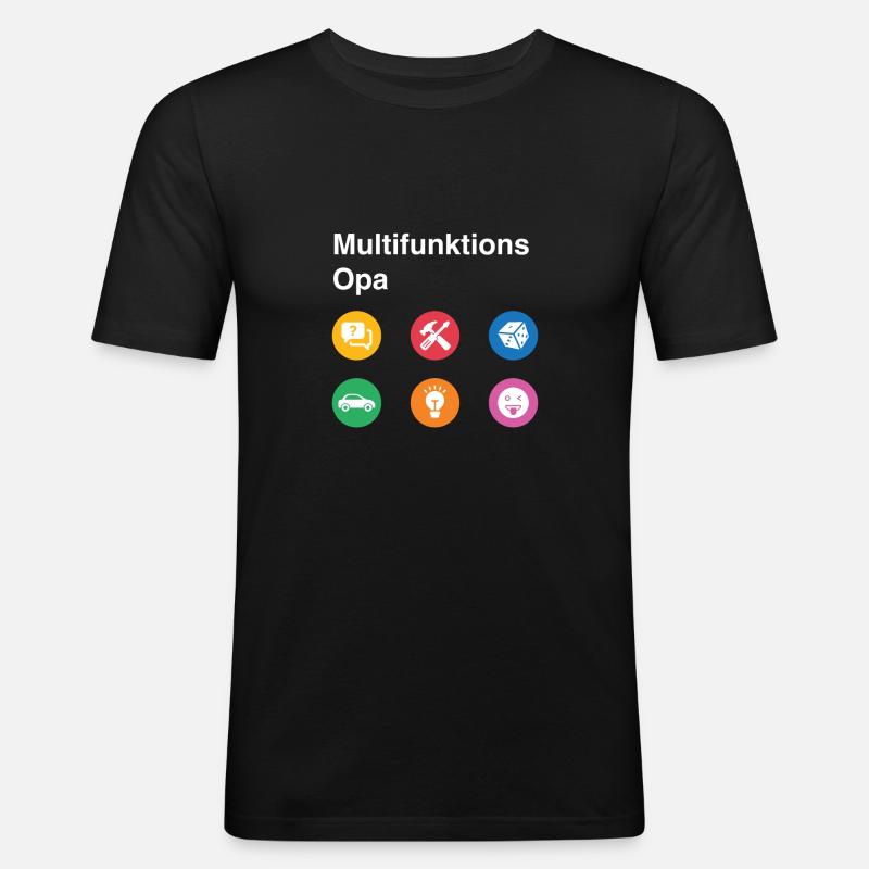 Multifunktions Opa Geschenk bester Opa - Männer Slim Fit T-Shirt - Schwarz