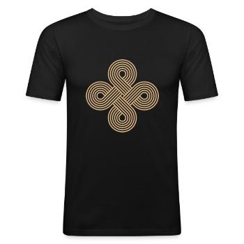 Unendlicher Kreis Wirbel Muster Gold - Männer Slim Fit T-Shirt - Schwarz - Vorne - Nik (191cm)