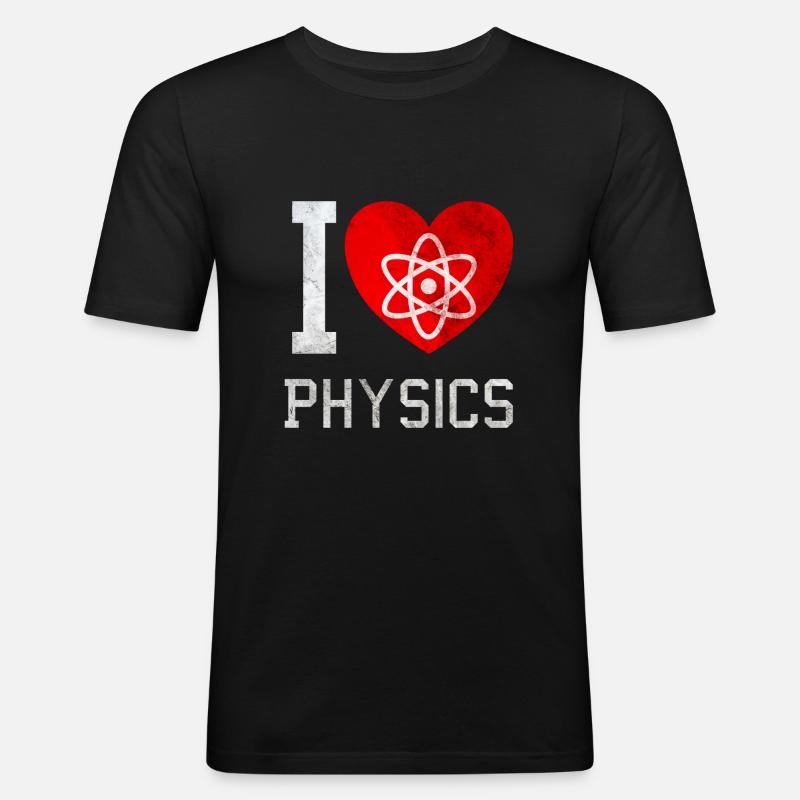 I love physiks - Männer Slim Fit T-Shirt - Schwarz