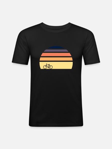 Bicycle Sunset - Men's Slim Fit T-Shirt - black