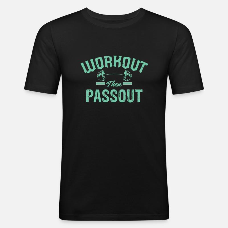 WORKOUT - Männer Slim Fit T-Shirt - Schwarz
