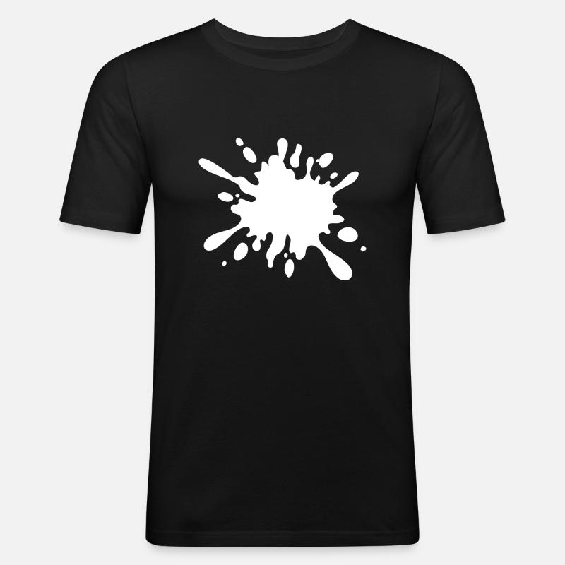 Klecks - Männer Slim Fit T-Shirt - Schwarz