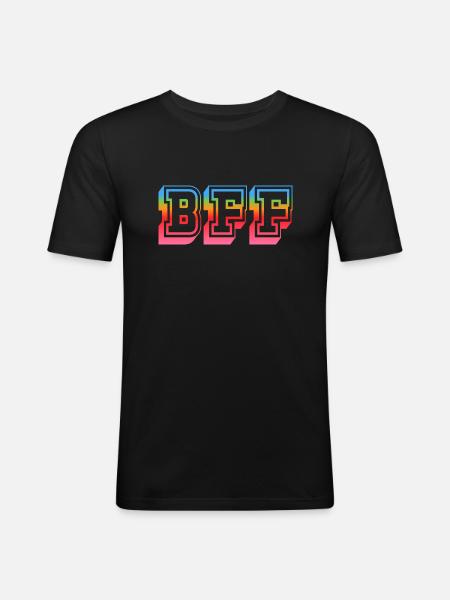 BFF Tshirt rainbowstar - Men's Slim Fit T-Shirt - black