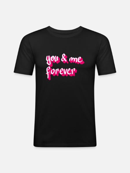 you&me forever - Men's Slim Fit T-Shirt - black