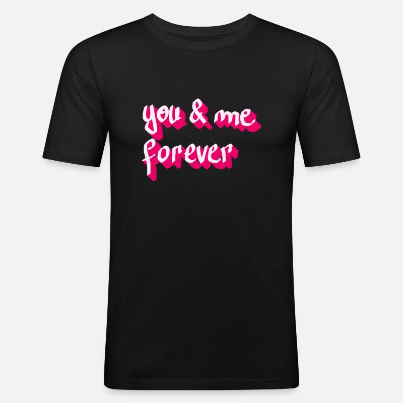 you&me forever - Männer Slim Fit T-Shirt - Schwarz