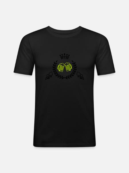 bier wappen - Männer Slim Fit T-Shirt - Schwarz