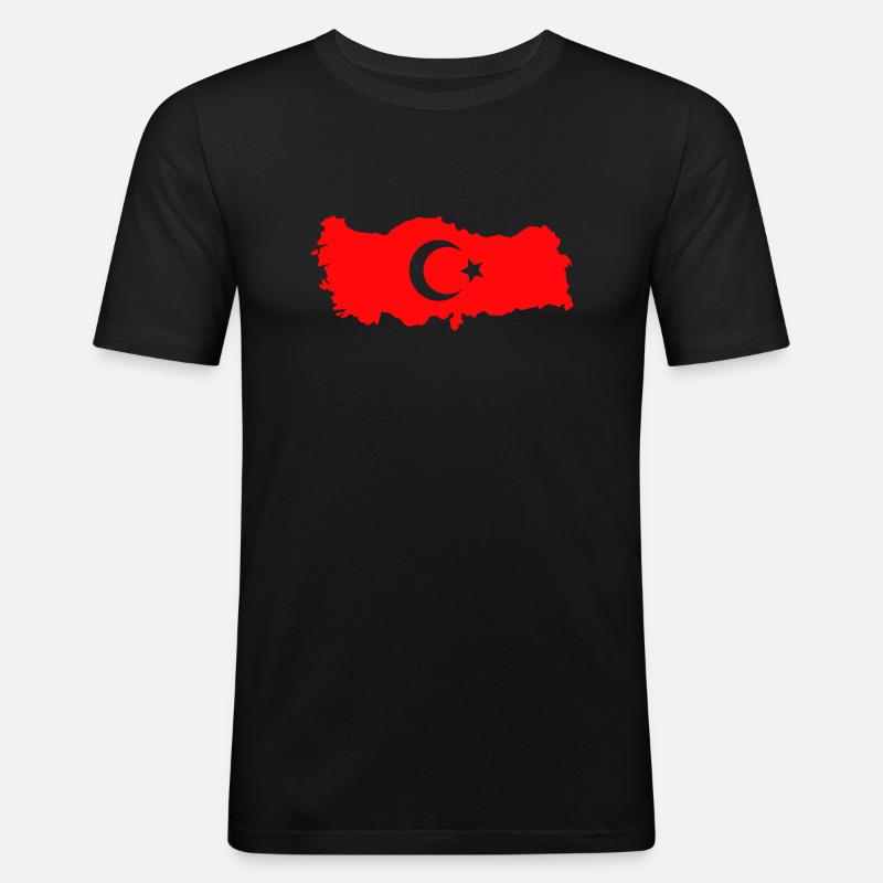 Conception de la dinde 001 - T-shirt près du corps Homme - noir