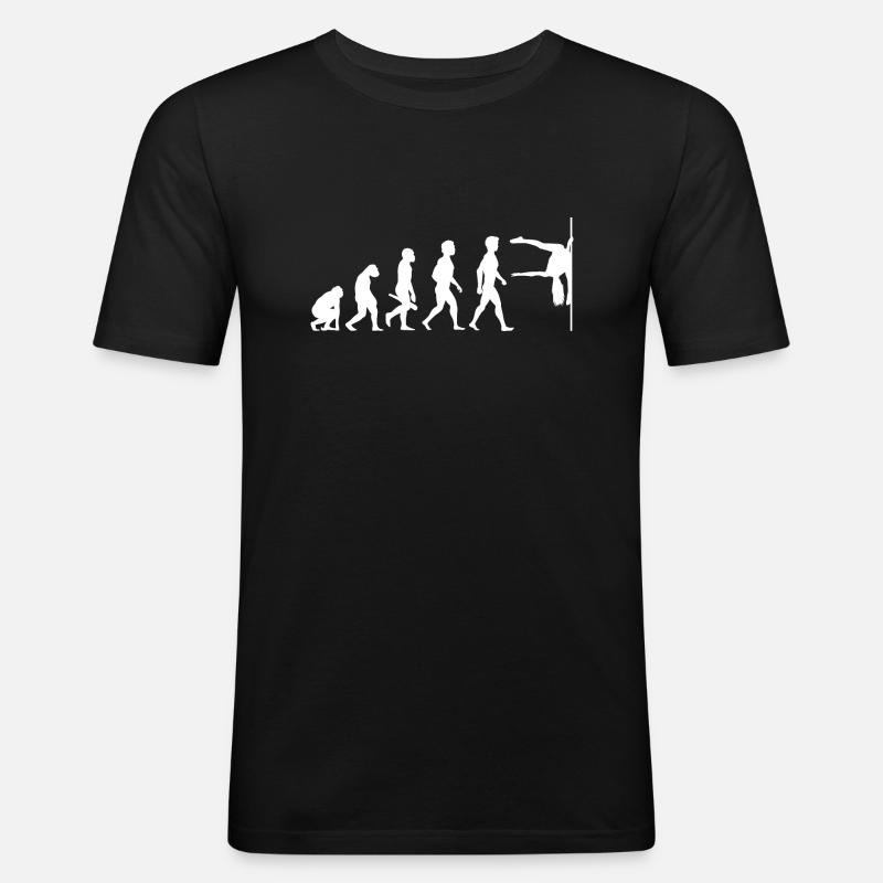 Evolution Poledance Pole Dancing Danse - T-shirt près du corps Homme - noir