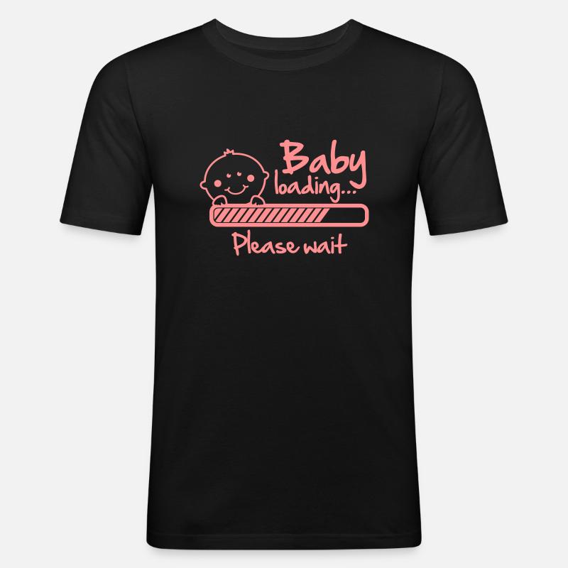 Baby loading - please wait - Männer Slim Fit T-Shirt - Schwarz
