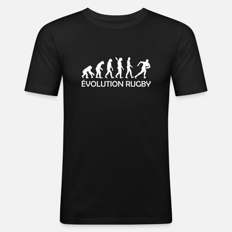 Rugby Evolution - Rugby Humor - Men's Slim Fit T-Shirt - black