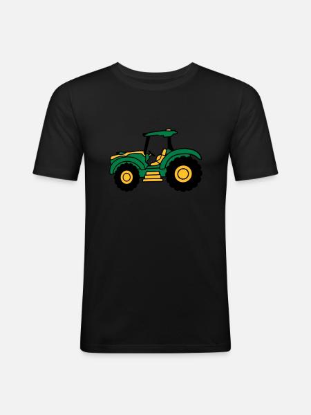 Farm tractor driving - Men's Slim Fit T-Shirt - black