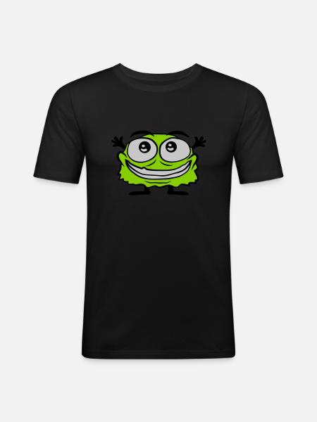 Little cute hairy monster - Men's Slim Fit T-Shirt - black