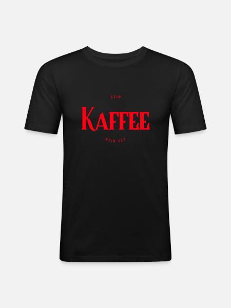Kaffee Design - Männer Slim Fit T-Shirt - Schwarz