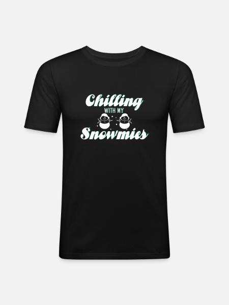 Snowmies - Männer Slim Fit T-Shirt - Schwarz