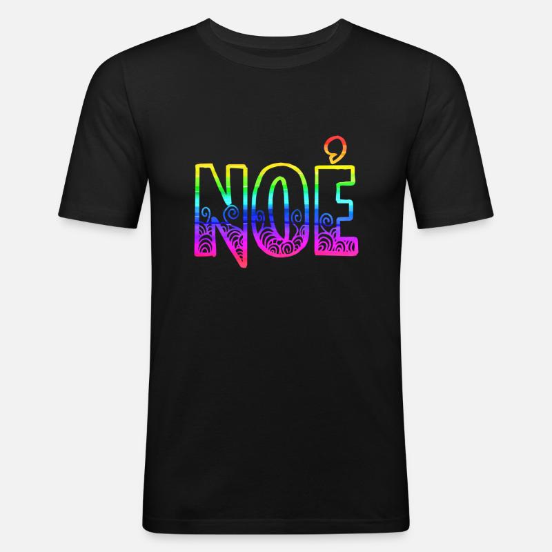 noe rs regenbogen - Männer Slim Fit T-Shirt - Schwarz