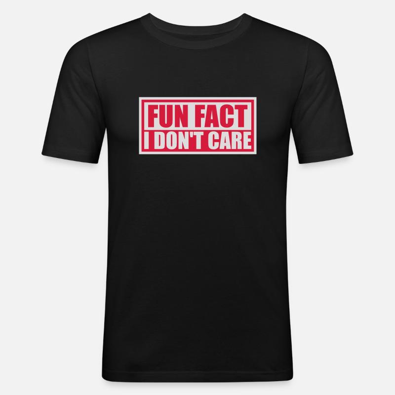 I don't care fact - Men's Slim Fit T-Shirt - black