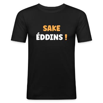 Sake eddins - T-shirt près du corps Homme - noir - Devant - Nik (191cm)