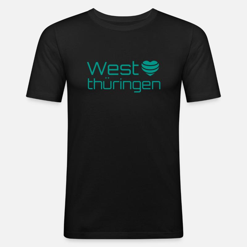 Westthüringen - Männer Slim Fit T-Shirt - Schwarz