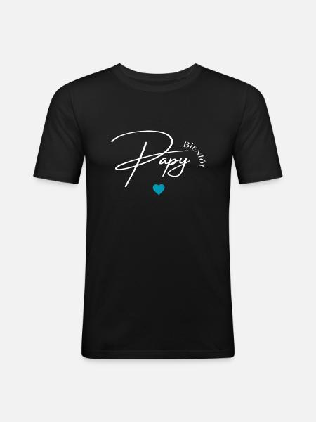 Bientôt papy - T-shirt près du corps Homme - noir