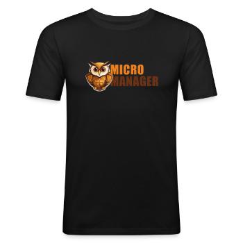 Micro Manager - Men's Slim Fit T-Shirt - black - Front - Nik (191cm)