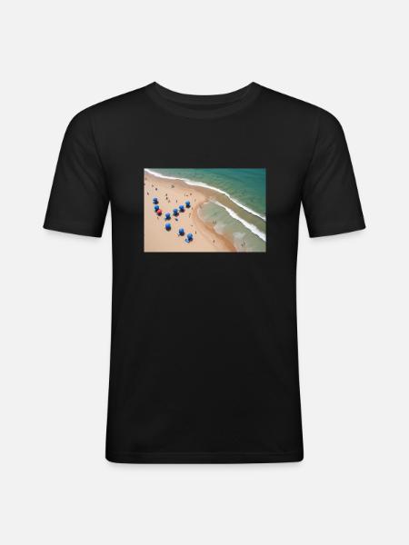 Abstract beach - Men's Slim Fit T-Shirt - black