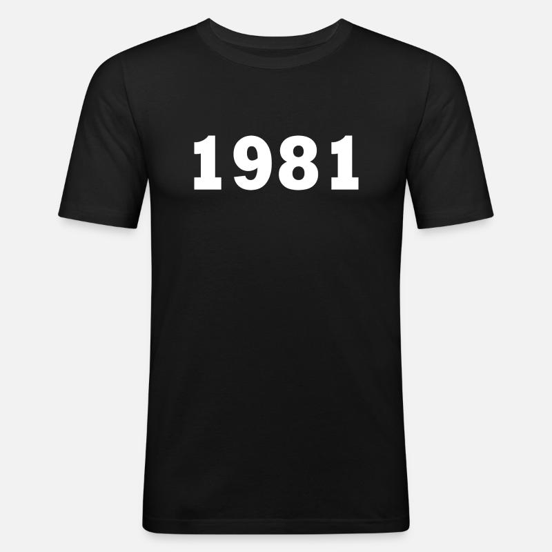 1981 - Männer Slim Fit T-Shirt - Schwarz