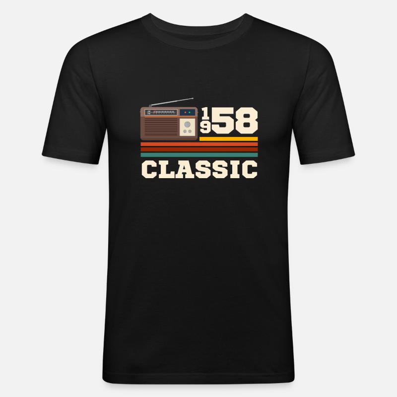 Jubiläum 1958 Retro-Klassiker - Männer Slim Fit T-Shirt - Schwarz