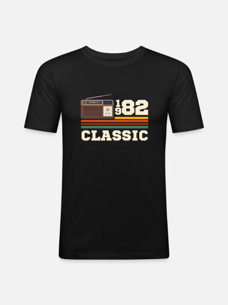 Anniversary 1982 retro classic - Men's Slim Fit T-Shirt - black