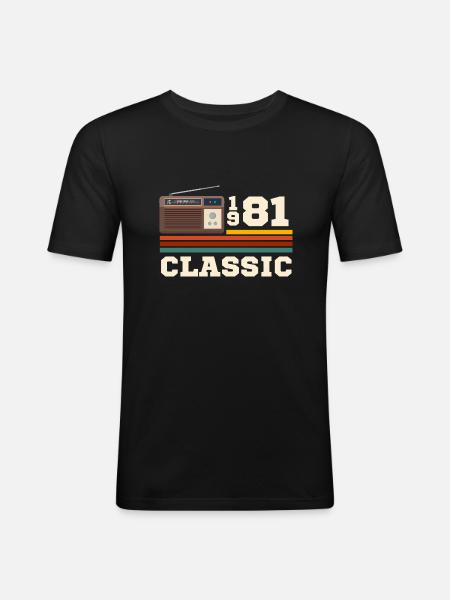 Anniversary 1981 retro classic - Men's Slim Fit T-Shirt - black