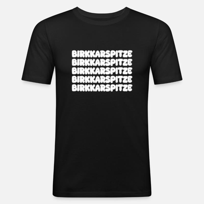 Birkkarspitze als Klettern - Männer Slim Fit T-Shirt - Schwarz