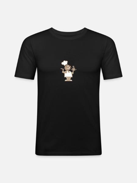 cuisinier - T-shirt près du corps Homme - noir