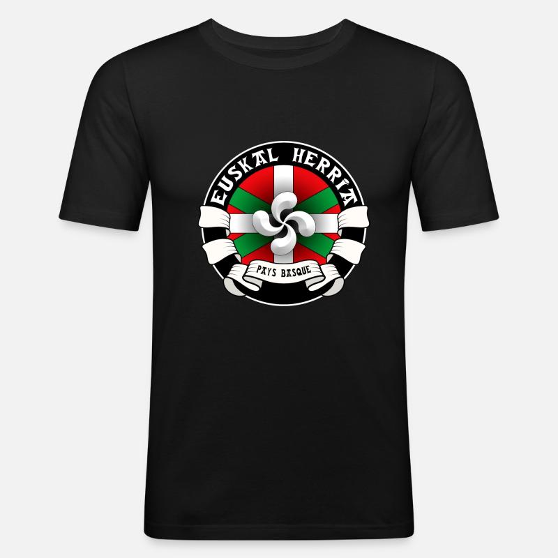 Pays Basque - Euskal Herria - T-shirt près du corps Homme - noir