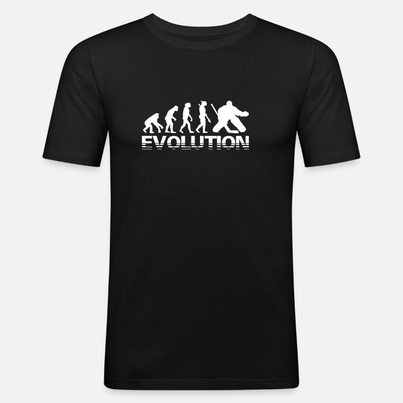 Torhüter Evolution Hockey Geschenk - Männer Slim Fit T-Shirt - Schwarz