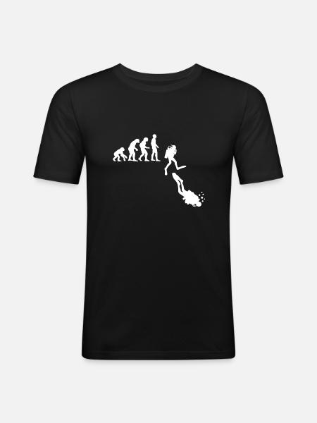 Scuba Diving Evolution - Men's Slim Fit T-Shirt - black