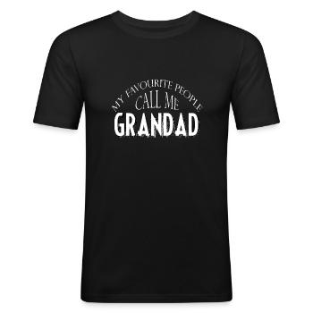 GRANDAD - Men's Slim Fit T-Shirt - black - Front - Nik (191cm)