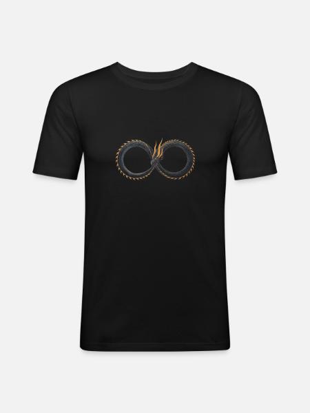 Ouroboros Dragon - Occult Infinity Symbol - Männer Slim Fit T-Shirt - Schwarz