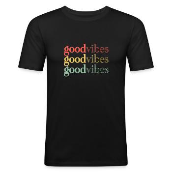 Gute Stimmung - Männer Slim Fit T-Shirt - Schwarz - Vorne - Nik (191cm)