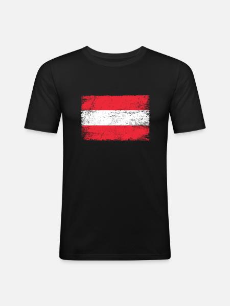 Drapeau autrichien drapeau patriotes - T-shirt près du corps Homme - noir