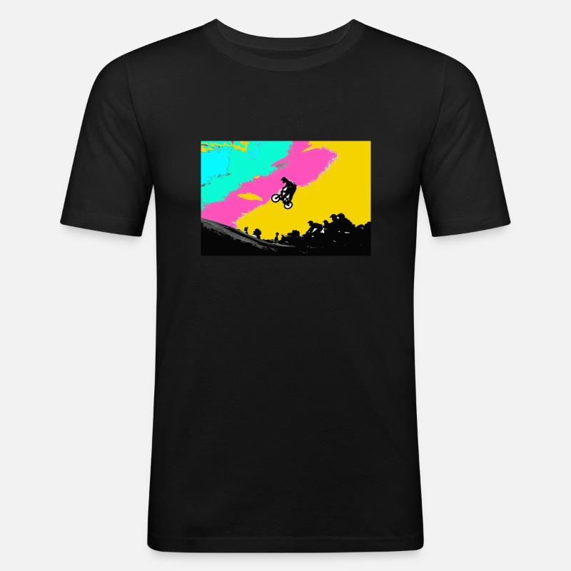 bmx - Männer Slim Fit T-Shirt - Schwarz