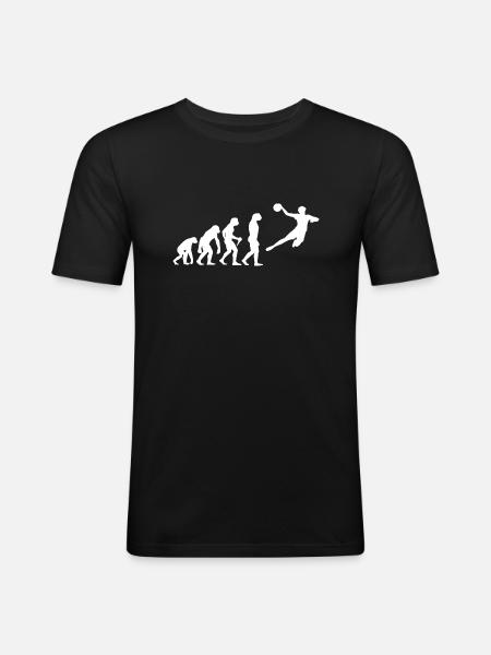 Evolution Handball Kinder - Männer Slim Fit T-Shirt - Schwarz