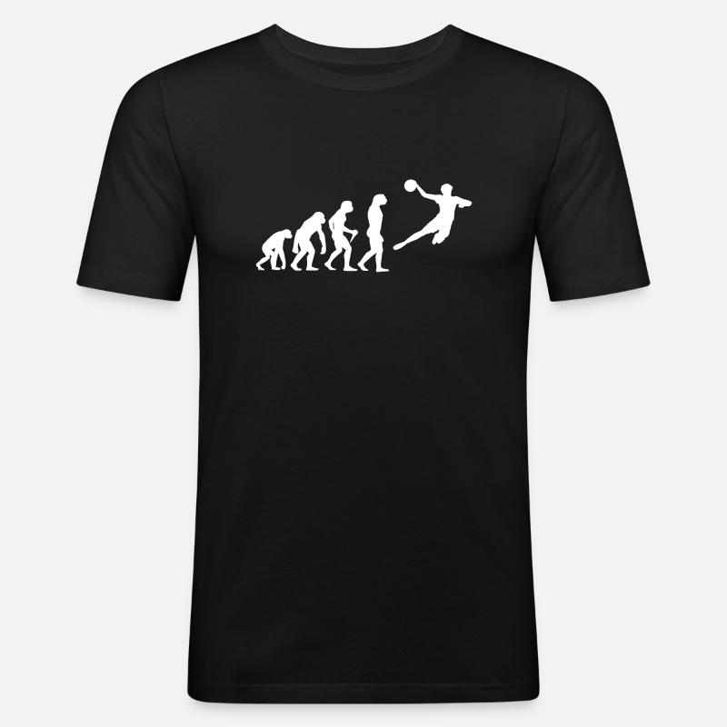 Evolution Handball Kinder - Männer Slim Fit T-Shirt - Schwarz