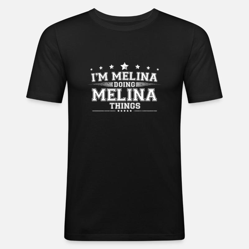 Melina - Männer Slim Fit T-Shirt - Schwarz