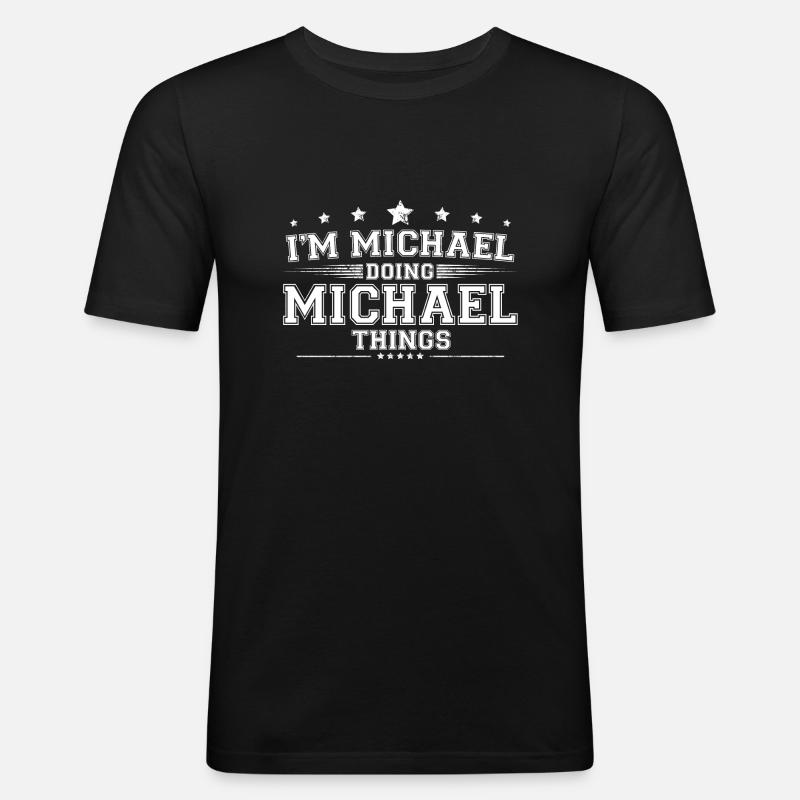 Michael - Männer Slim Fit T-Shirt - Schwarz