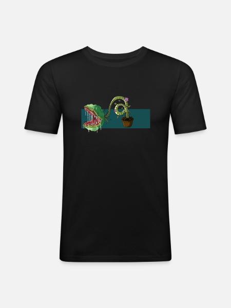 carnivorous plant - Men's Slim Fit T-Shirt - black