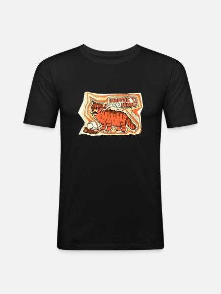 Kaffee oder Leben - Männer Slim Fit T-Shirt - Schwarz