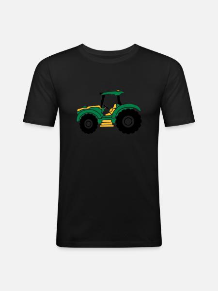 Farmer tractor driving - Men's Slim Fit T-Shirt - black