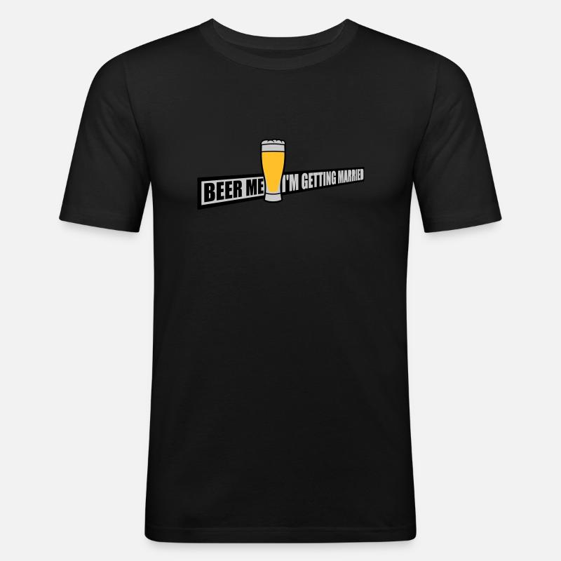 Beer Me Getting Married - Männer Slim Fit T-Shirt - Schwarz
