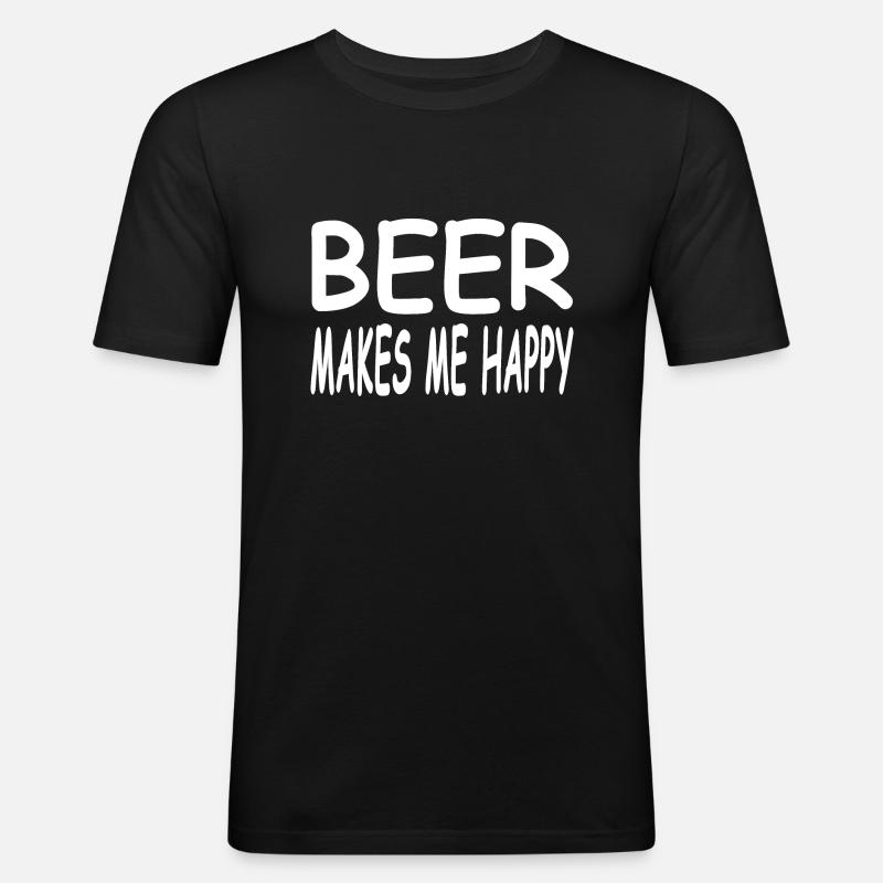 Bier - Männer Slim Fit T-Shirt - Schwarz